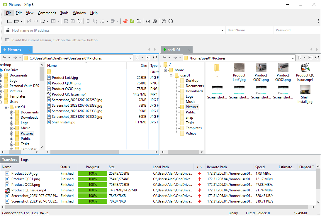 Xftp アプリケーション